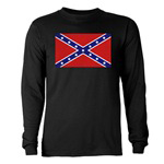 Confederate Battle Flag Long Sleeve Dark T-Shirt