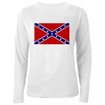 Confederate Battle Flag Womens Long Sleeve T-Shirt