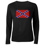 Confederate Battle Flag Womens Long Sleeve Dark T-Shirt